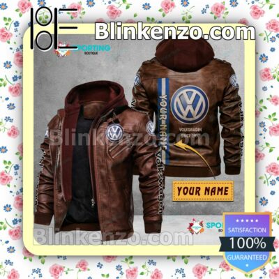 Volkswagen Custom Logo Print Motorcycle Leather Jacket a