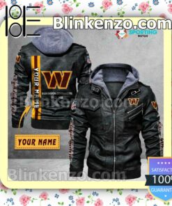 Washington Football Team Custom Logo Print Motorcycle Leather Jacket