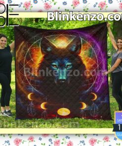 Wolf Dream Catcher Moon Galaxy Blanket for Bedding Sofa and Travel b