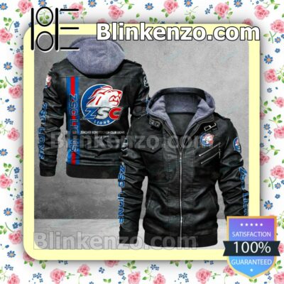 ZSC Lions Logo Print Motorcycle Leather Jacket