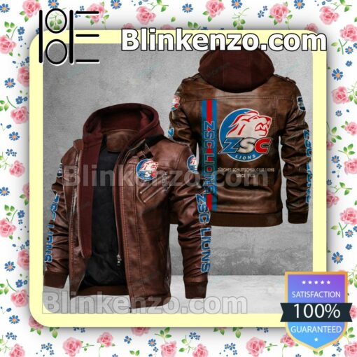 ZSC Lions Logo Print Motorcycle Leather Jacket a