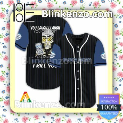 Achmed Take My Busch Light I Kill You You Laugh I Laugh Short Sleeve Plain Button Down Baseball Jersey Team