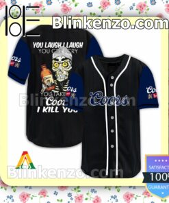 Achmed Take My Coors Banquet I Kill You You Laugh I Laugh Short Sleeve Plain Button Down Baseball Jersey Team