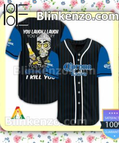Achmed Take My Corona Extra Beer I Kill You You Laugh I Laugh Short Sleeve Plain Button Down Baseball Jersey Team