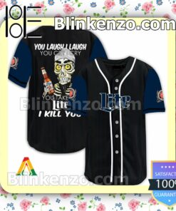 Achmed Take My Miller Lite I Kill You You Laugh I Laugh Short Sleeve Plain Button Down Baseball Jersey Team