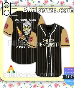 Achmed Take My Olde English 800 Beer I Kill You You Laugh I Laugh Short Sleeve Plain Button Down Baseball Jersey Team