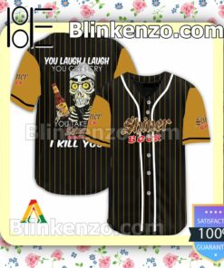 Achmed Take My Shiner Bock Beer I Kill You You Laugh I Laugh Short Sleeve Plain Button Down Baseball Jersey Team
