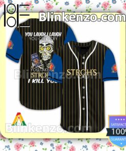Achmed Take My Stroh's Beer I Kill You You Laugh I Laugh Short Sleeve Plain Button Down Baseball Jersey Team