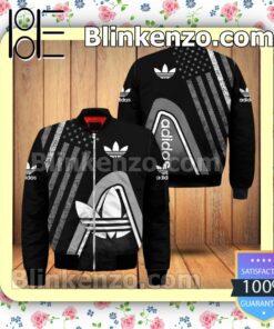 Adidas American Flag Black Military Jacket Sportwear