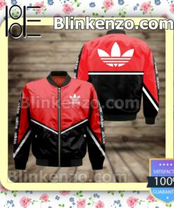 Adidas Black And Red With White Stripe Military Jacket Sportwear