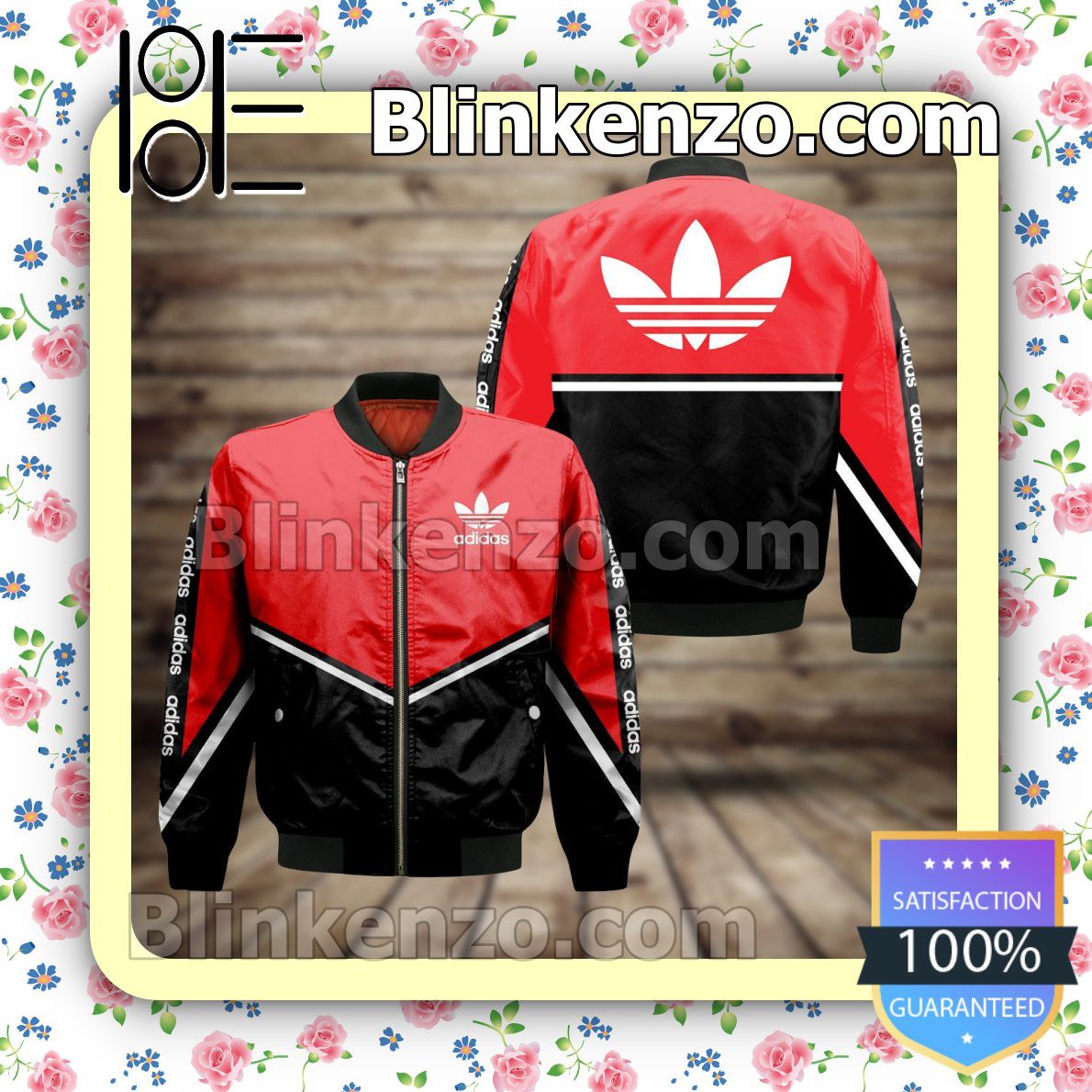 Adidas Black And Red With White Stripe Military Jacket Sportwear