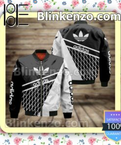 Adidas Black And White With Rhombus Check Military Jacket Sportwear