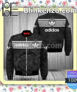 Adidas Black Cracked Surface Military Jacket Sportwear