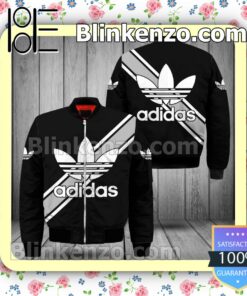 Adidas Brand Logo On Diagonal Stripes Military Jacket Sportwear