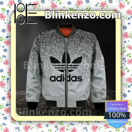 Adidas Logo Center Speckle Fade Grey Military Jacket Sportwear