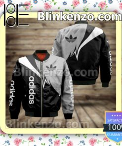 Adidas Logo Mix Color Black Grey And White Military Jacket Sportwear