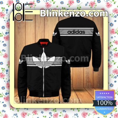 Adidas Logo On Horizontal Stripes Military Jacket Sportwear