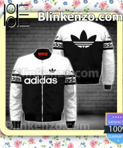 Adidas Luxury Brand Black And White Basic Military Jacket Sportwear