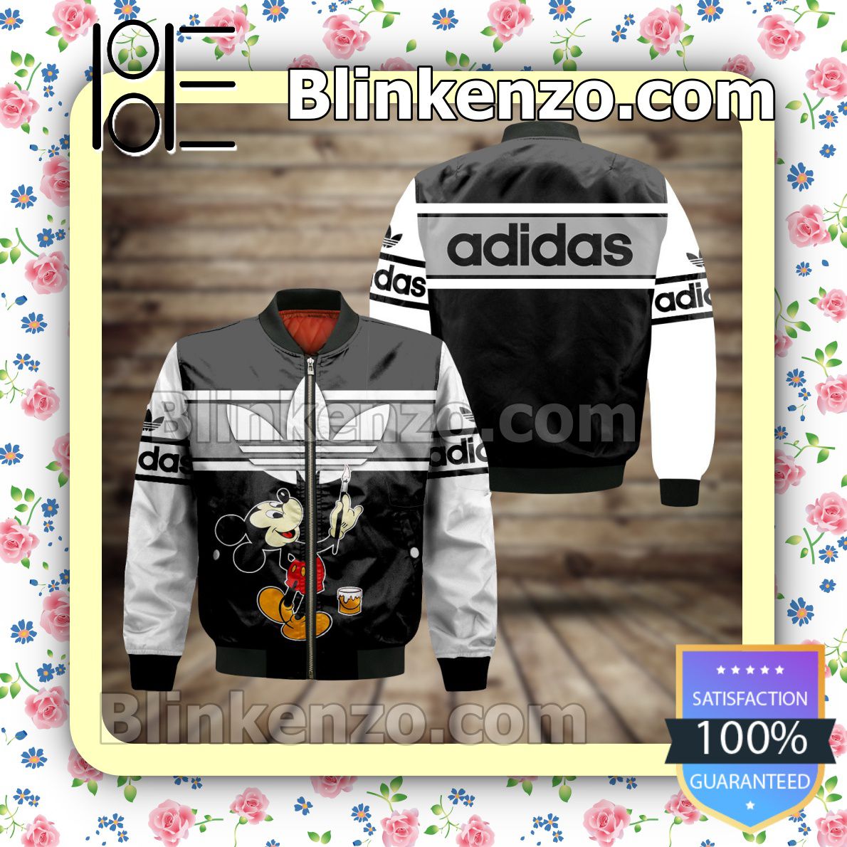 Adidas Mickey Mouse Painting Military Jacket Sportwear