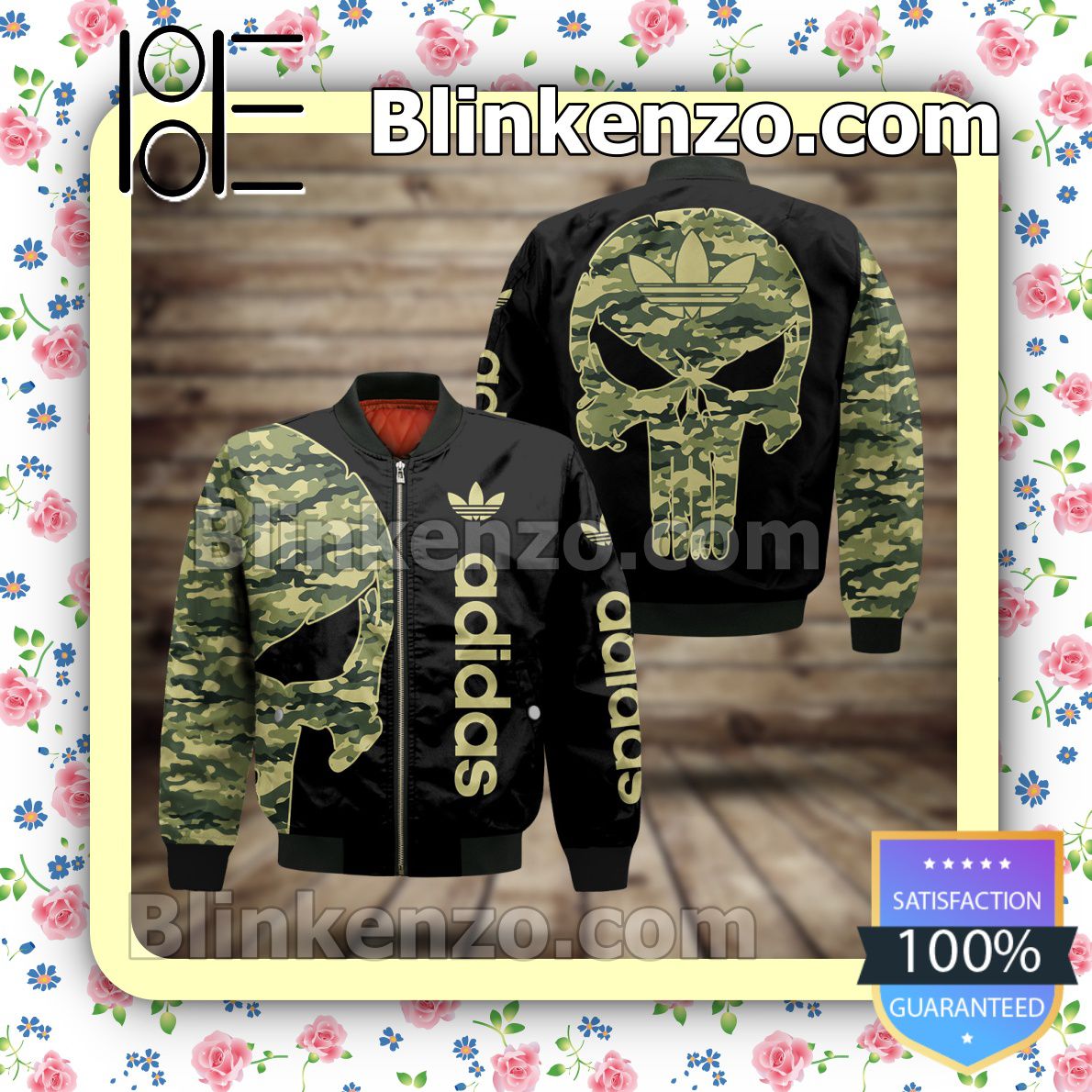 Adidas Skull Camouflage Military Jacket Sportwear