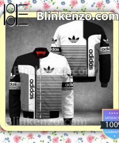 Adidas Stripes Mix White And Black Military Jacket Sportwear