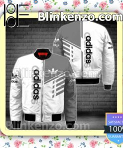 Adidas White And Grey Military Jacket Sportwear