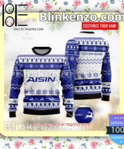 Aisin Seiki Brand Print Christmas Sweater