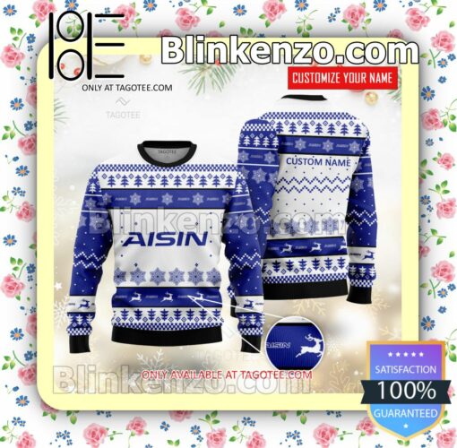 Aisin Seiki Brand Print Christmas Sweater
