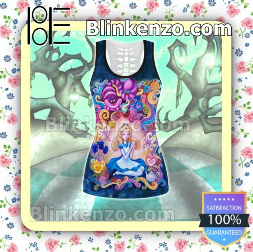 Alice In Wonderland Psychedelic Women Tank Top Pant Set c
