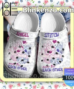 Angel And Stitch Made For Each Other Halloween Clogs