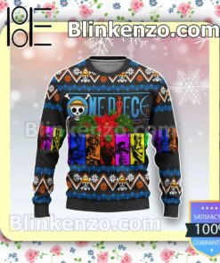 Anime One Piece Characters Christmas Pullover Sweaters
