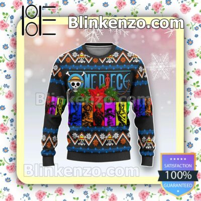 Anime One Piece Characters Christmas Pullover Sweaters