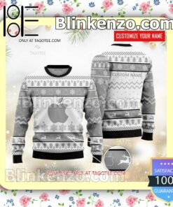 Apple Brand Print Christmas Sweater