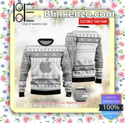 Apple Brand Print Christmas Sweater