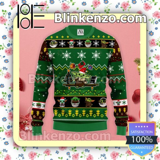 Baby Yoda Green Christmas Pullover Sweaters
