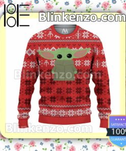 Baby Yoda Red Christmas Pullover Sweaters