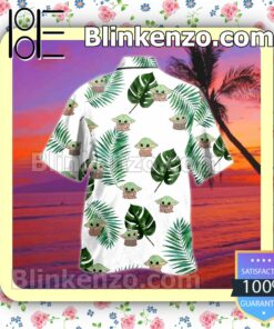 Baby Yoda Tropical Leaves Men Shirt a