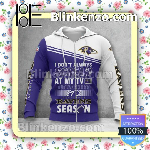 Best Shop Baltimore Ravens I Don't Always Scream At My TV But When I Do NFL Polo Shirt