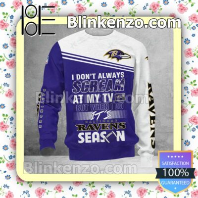 POD Baltimore Ravens I Don't Always Scream At My TV But When I Do NFL Polo Shirt