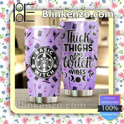 Basic Witch Thick Thighs And Witch Vibes Travel Mug