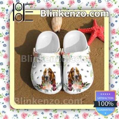 Basset Dog And Flower Clogs