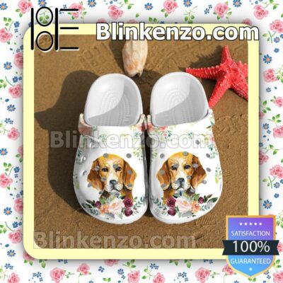 Beagle Dog And Flower Clogs