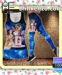 Beauty And The Beast Blue Galaxy Women Tank Top Pant Set