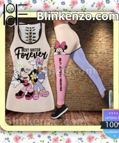 Best Sister Forever Mickey And Donald Women Tank Top Pant Set e