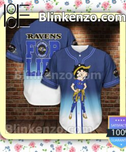 Betty Boop Baltimore Ravens For Life Hip Hop Short Sleeves