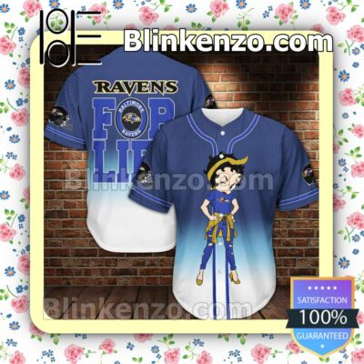 Betty Boop Baltimore Ravens For Life Hip Hop Short Sleeves