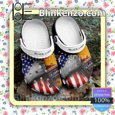 Black Label Whiskey American Flag Clogs