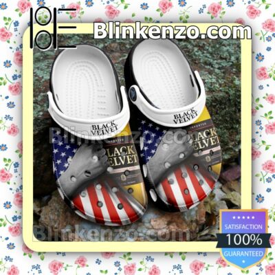 Black Velvet Whisky American Flag Clogs