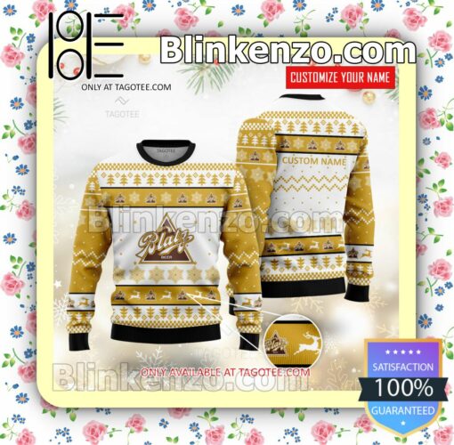 Blatz Brand Print Christmas Sweater