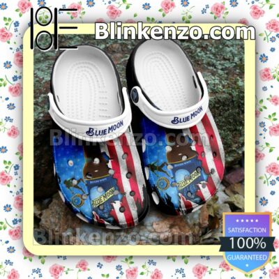 Blue Moon Beer American Flag Clogs